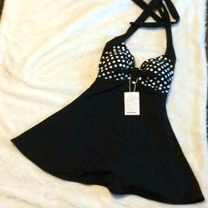 One piece swimsuit black vintage